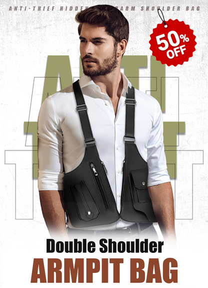 🔥NIEUWE HOT SALE 🔥Tactische tas met dubbele schouderband en meerdere vakken voor buitengebruik, voorzien van antidiefstalvoorziening