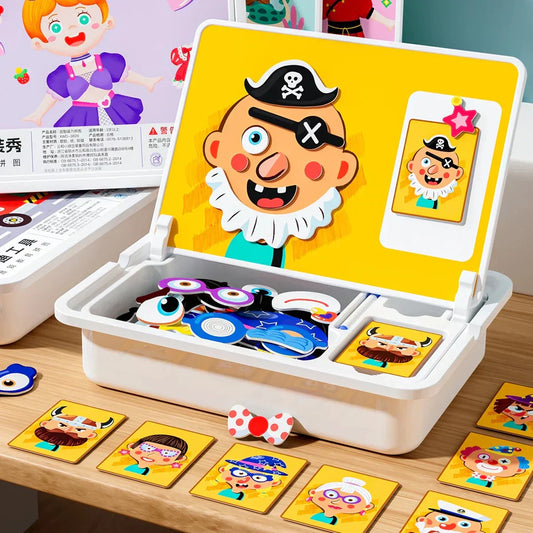 Magnetische puzzels Face Dress Up Reisspel Dubbelzijdig Educatief leerspeelgoed voor kleuter