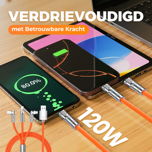 🔥 3-in-1 roterende elleboog-datakabel voor snel opladen van⚡
