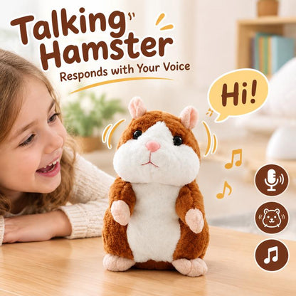🐹 50% korting! Pratende hamsterknuffel – herhaalt geluid, beweegt het hoofdje & zacht om te knuffelen. Verkrijgbaar in 3 kleuren & kersteditie – 15 cm! ✨🎄