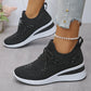 🔥Laatste dag-actie 50% KORTING – Casual damesmode, ademende orthopedische sneakers met strassversiering