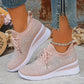 🔥Laatste dag-actie 50% KORTING – Casual damesmode, ademende orthopedische sneakers met strassversiering