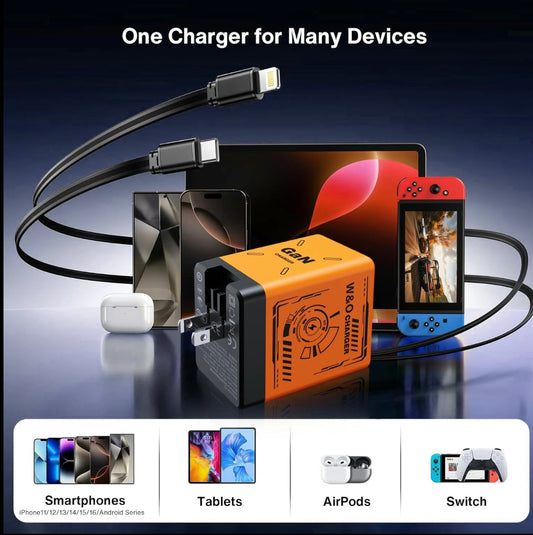 🏆2025 Flash Sale 50% korting⚡50.000+ VERKOCHT!💥🔥W&O 2-in-1 GaN 20W snellader, beste cadeaus