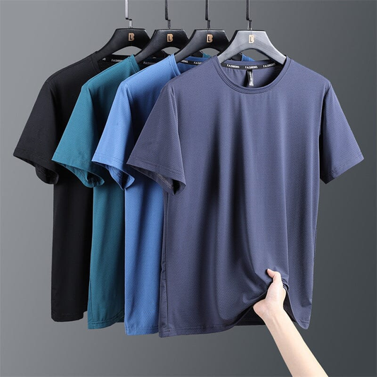 🔥2024 Nieuw Ijzig zijden ronde hals T-shirt