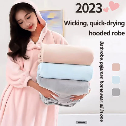 🎄KERSTUITVERKOOP 50% KORTING🎄Absorberende en sneldrogende badjas met capuchon