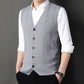 Herenmode Gebreide Knop Sweater Vest Zakelijke Combinatie