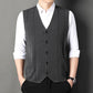 Herenmode Gebreide Knop Sweater Vest Zakelijke Combinatie