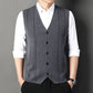 Herenmode Gebreide Knop Sweater Vest Zakelijke Combinatie