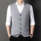 Herenmode Gebreide Knop Sweater Vest Zakelijke Combinatie