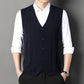 Herenmode Gebreide Knop Sweater Vest Zakelijke Combinatie