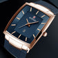 Heren Ultradunne Vierkante Quartzhorloge met Meshband