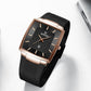 Heren Ultradunne Vierkante Quartzhorloge met Meshband