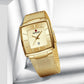 Heren Ultradunne Vierkante Quartzhorloge met Meshband