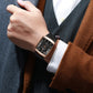 Heren Ultradunne Vierkante Quartzhorloge met Meshband