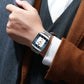 Heren Ultradunne Vierkante Quartzhorloge met Meshband