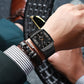 Heren Ultradunne Vierkante Quartzhorloge met Meshband