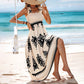 Vrouwen Zomerprint Mouwloze Flowy Lange Jurk
