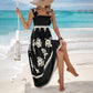 Vrouwen Zomerprint Mouwloze Flowy Lange Jurk
