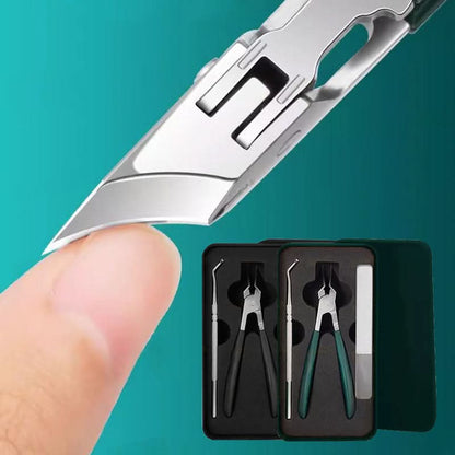 💅 50% KORTING NU! ✨ Anti-spat 25° nagelknipper met schuine rand, 3-delige set – precies knippen, comfortabele grip en veilige spatbescherming ✂️