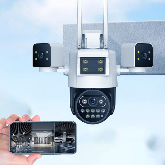 3-Lens 360° WiFi beveiligingscamera voor buite