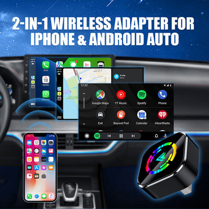 🔥2025 Hot Sale 50% Korting🔥2-in-1 Draadloze Adapter voor iPhone & Android Auto