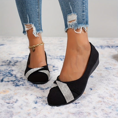 💖Hot sale 50% korting💖Lätta, fashionabla damskor med strass och kilklack👡