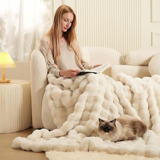 🍂Herfstuitverkoop – 50% korting!🛏️Dikke pluche deken met konijnenmotief en melkvelours hoes🫧Kruip lekker weg in ultiem comfort