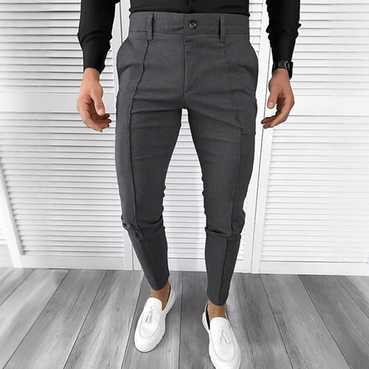 Casual, effen pantalon voor heren