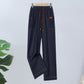 Broek met hoge taille en rechte pijpen en trekkoord