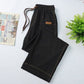 Broek met hoge taille en rechte pijpen en trekkoord