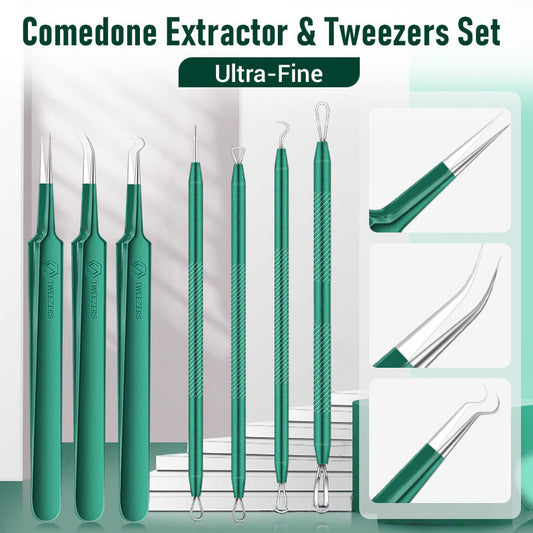 Ultra-Fine Comedone Extractor & Tweezers Set