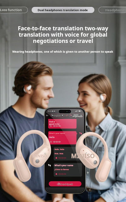 🌐Ki Translation Earbuds – Real-time vertaling in 134 talen met app🗣️, Bluetooth 6.0, draadloze oordopjes voor muziek en telefoongesprekken, IPX5 waterdicht, lange batterijduur⚡🔋