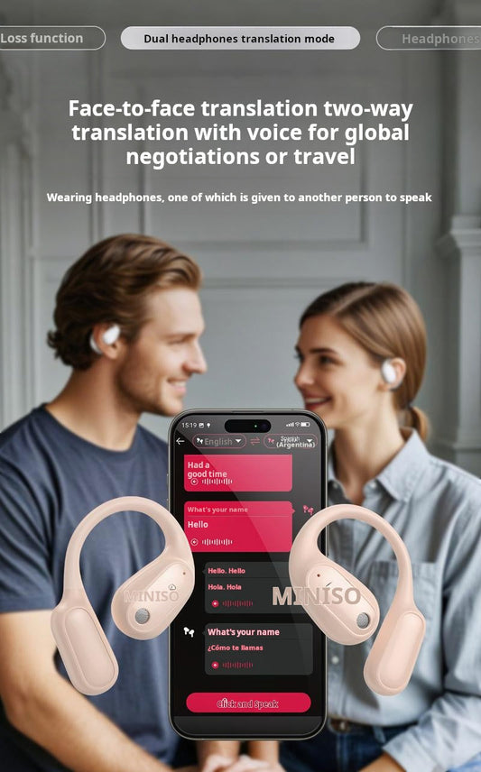 🌐Ki Translation Earbuds – Real-time vertaling in 134 talen met app🗣️, Bluetooth 6.0, draadloze oordopjes voor muziek en telefoongesprekken, IPX5 waterdicht, lange batterijduur⚡🔋