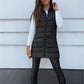 Lang gewatteerd vest met rits voor dames