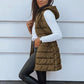 Lang gewatteerd vest met rits voor dames