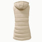 Lang gewatteerd vest met rits voor dames