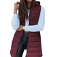 Lang gewatteerd vest met rits voor dames