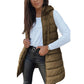 Lang gewatteerd vest met rits voor dames