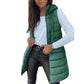 Lang gewatteerd vest met rits voor dames