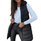 Lang gewatteerd vest met rits voor dames