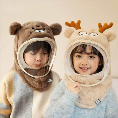 Ideal Gift! Plush hats with masks windproof all-in-one hat