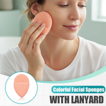 Kleurrijke gezichtssponzen met koordj