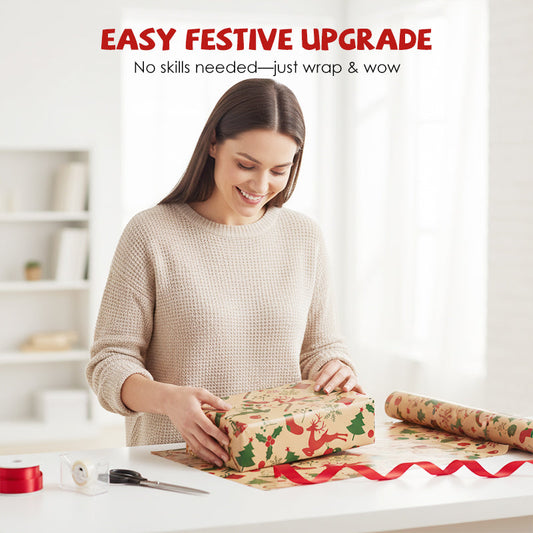 Vintage kerstkraftpapier voor cadeaus en knutselwerkjes