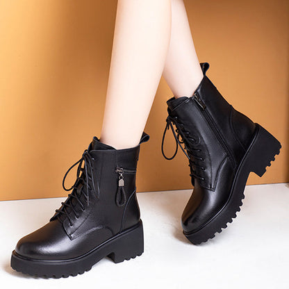 🔥2025 nieuwe dikke bodem herfst en winter dikke hak laarzen vrouwen👢