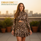 Vrouwen Leopard Print Gerimpelde Mini Jurk