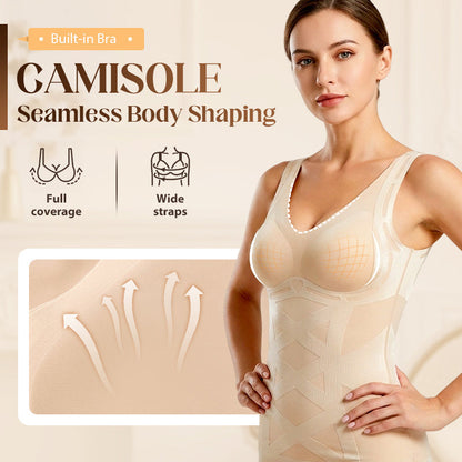 Naadloze body shaping camisole met ingebouwde beha