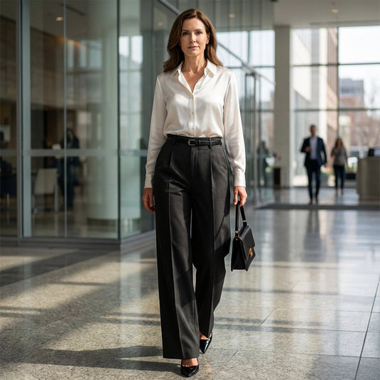 ⏳Tijdelijke korting van 50%⏰Damesbroek met wijde pijpen en riem🎗️👖