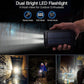Draagbare powerbank op zonne-energie, oplader op zonne-energie met twee LED-zaklampen, powerbank voor op reis en kamperen