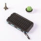 Draagbare powerbank op zonne-energie, oplader op zonne-energie met twee LED-zaklampen, powerbank voor op reis en kamperen