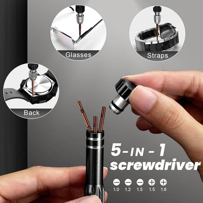 🕰️ 54% KORTING! 🔧 Gereedschapsset voor professionele horlogereparatie – 13-in-1, precisiegereedschap & ideaal voor horloge- en brillenreparatie 🛠️